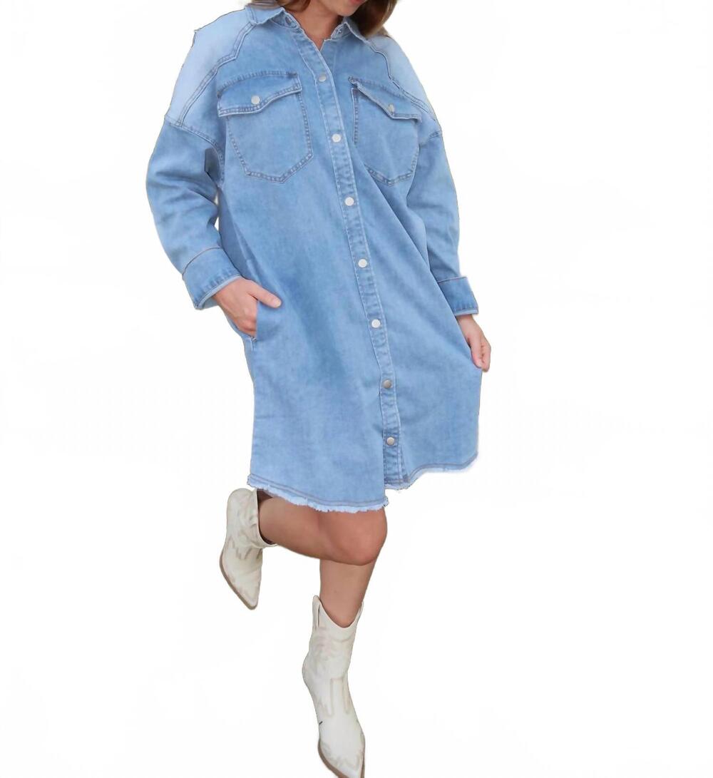NEW ANNIEWEAR wren denim dress in blue
